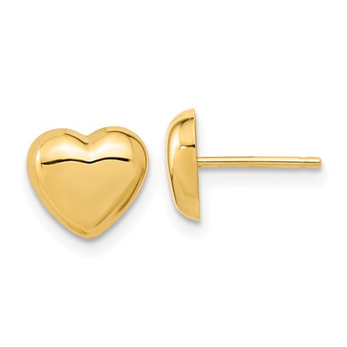 14k-gold-polished-heart-post-earrings-SolomonJeweler-Wichita-KS-CustomJewelry