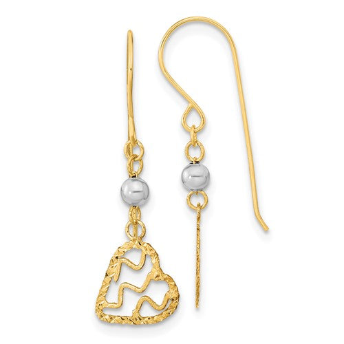 14k-two-tone-satin-d-c-heart-dangle-shepherd-hook-earrings-SolomonJeweler-Wichita-KS-CustomJewelry