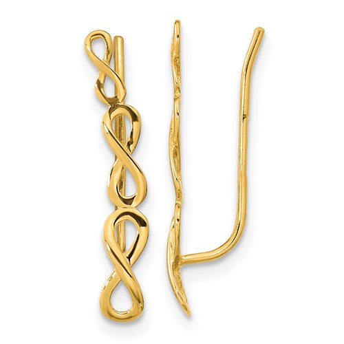 14k-gold-polished-infinity-ear-climber-earrings-SolomonJeweler-Wichita-KS-CustomJewelry