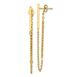 14k-polished-and-twisted-bar-w-chain-post-earrings-SolomonJeweler-Wichita-KS-CustomJewelry