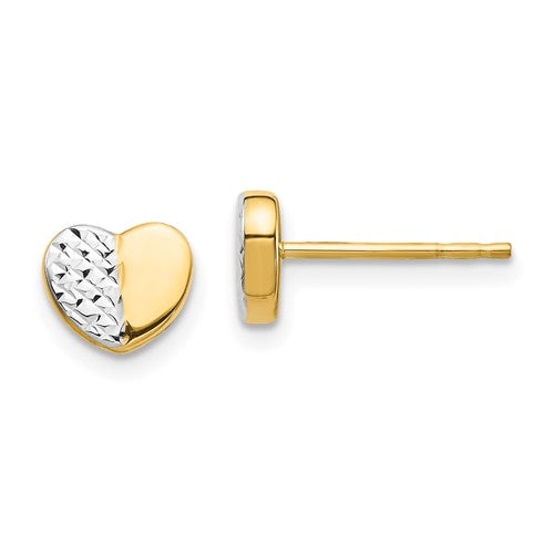 14k-rhodium-diamond-cut-heart-post-earrings-SolomonJeweler-Wichita-KS-CustomJewelry