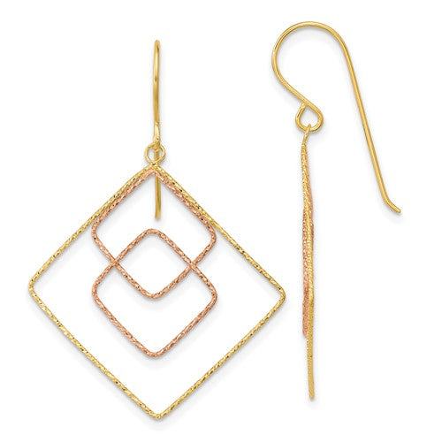 14k-two-tone-diamond-cut-graduated-square-shepherd-hook-earrings-SolomonJeweler-Wichita-KS-CustomJewelry