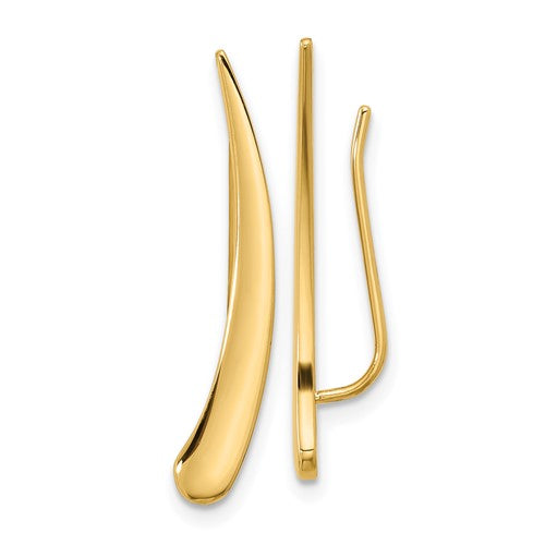 14k-gold-polished-pointed-ear-climber-earrings-SolomonJeweler-Wichita-KS-CustomJewelry