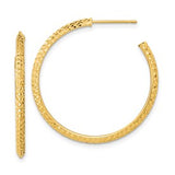 14k-2x25mm-polished-diamond-cut-round-hoop-post-earrings-SolomonJeweler-Wichita-KS-CustomJewelry