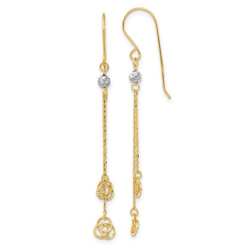 14k-two-tone-polished-d-c-love-knot-dangle-shepherd-hook-earrings-SolomonJeweler-Wichita-KS-CustomJewelry
