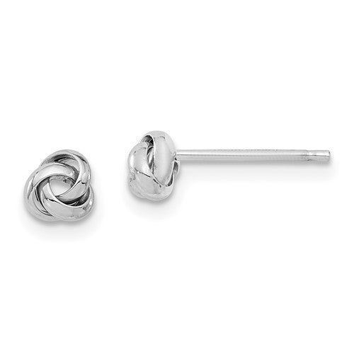 14k-white-gold-polished-love-knot-post-earrings-SolomonJeweler-Wichita-KS-CustomJewelry