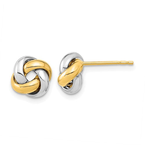 14k-two-tone-polished-love-knot-post-earrings-SolomonJeweler-Wichita-KS-CustomJewelry