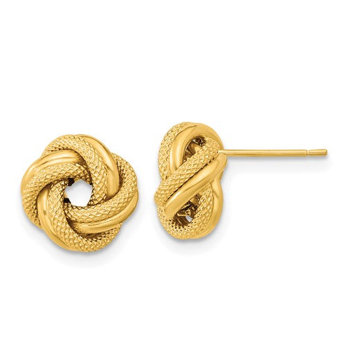 14k-polished-textured-double-love-knot-post-earrings-SolomonJeweler-Wichita-KS-CustomJewelry