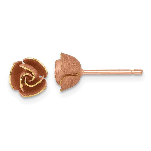 14k-w-rose-rhodium-brushed-rose-flower-earrings-SolomonJeweler-Wichita-KS-CustomJewelry