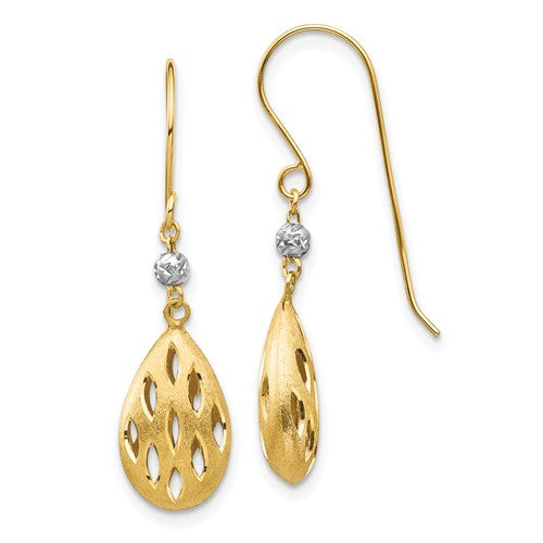 14k-two-tone-diamond-cut-teardrop-dangle-earrings-SolomonJeweler-Wichita-KS-CustomJewelry