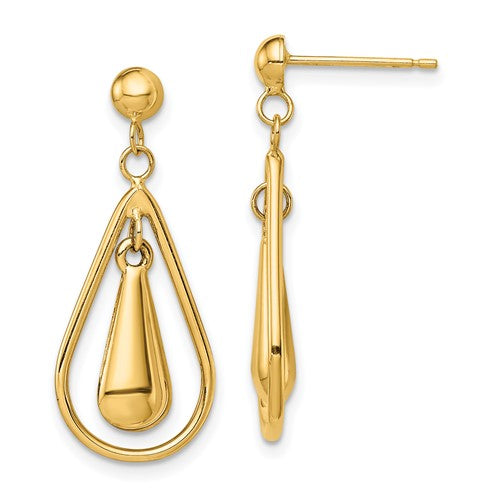 14k-polished-dangle-post-earrings-SolomonJeweler-Wichita-KS-CustomJewelry