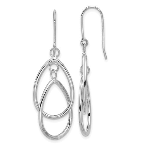 14k-white-gold-double-teardrop-dangle-wire-earrings-SolomonJeweler-Wichita-KS-CustomJewelry