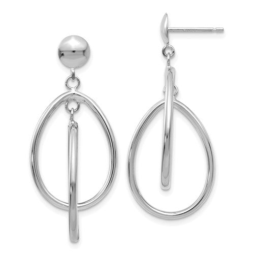 14k-white-gold-polished-oval-dangle-post-earrings-SolomonJeweler-Wichita-KS-CustomJewelry