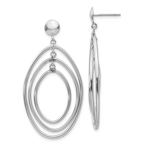 14k-white-gold-oval-circle-dangle-post-earrings-SolomonJeweler-Wichita-KS-CustomJewelry
