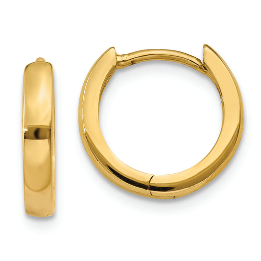 14k 2.25mm Round Hinged Hoop Earrings - Solomon Jewelers