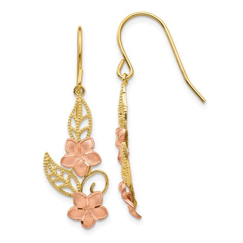 14k-two-tone-fancy-plumeria-dangle-earrings-SolomonJeweler-Wichita-KS-CustomJewelry