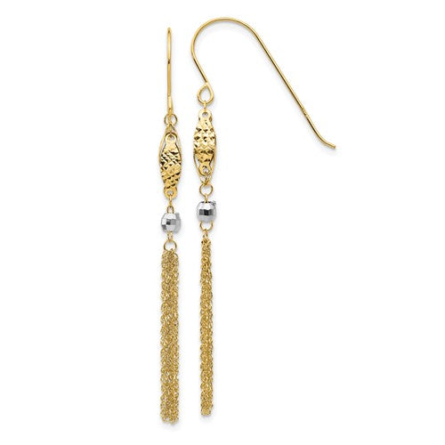 14k-two-tone-bead-and-chain-dangle-earrings-SolomonJeweler-Wichita-KS-CustomJewelry