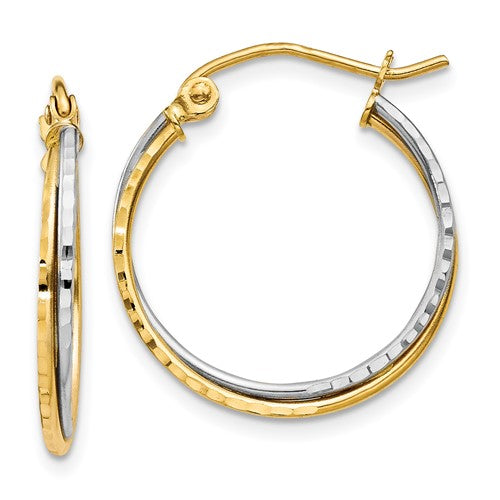 14k-yellow-and-white-gold-diamond-cut-twisted-hoop-earrings-SolomonJeweler-Wichita-KS-CustomJewelry