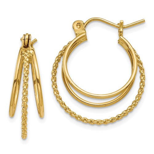 14k-polished-and-textured-circle-hoop-earrings-SolomonJeweler-Wichita-KS-CustomJewelry