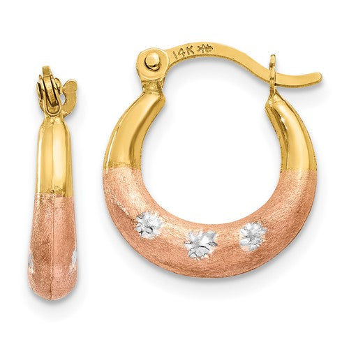 14k-white-and-rose-rhodium-flower-hoop-earrings-SolomonJeweler-Wichita-KS-CustomJewelry