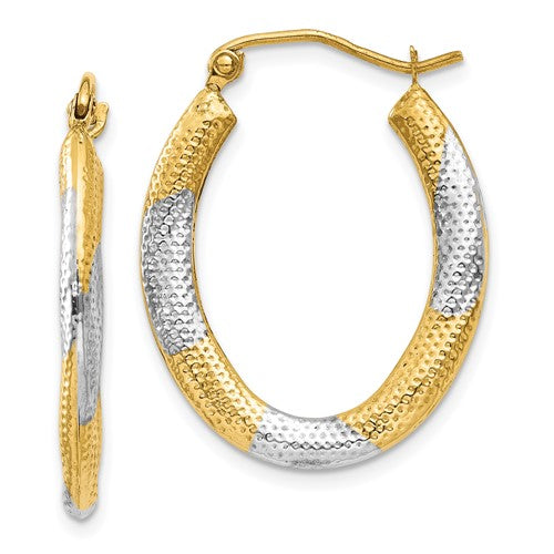14k-rhodium-textured-hollow-oval-hoop-earrings-SolomonJeweler-Wichita-KS-CustomJewelry
