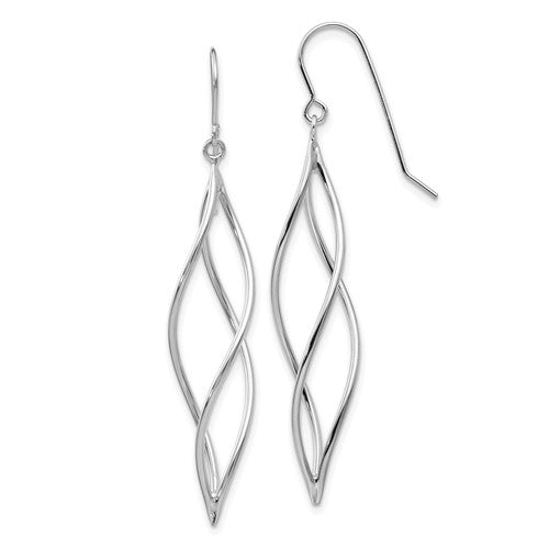 14k-white-gold-polished-long-twisted-dangle-earrings-SolomonJeweler-Wichita-KS-CustomJewelry