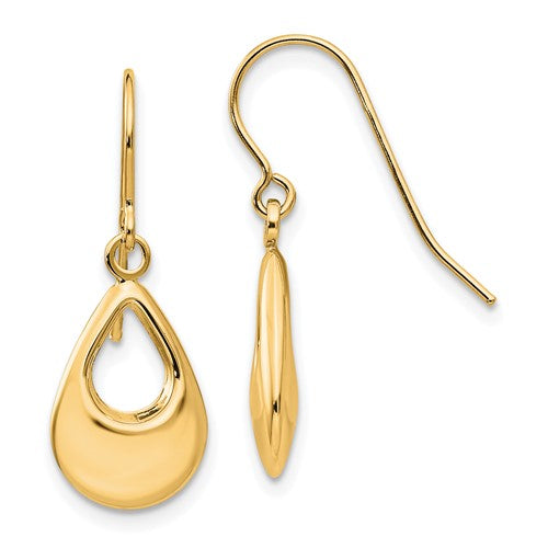 14k-teardrop-hollow-dangle-earrings-SolomonJeweler-Wichita-KS-CustomJewelry