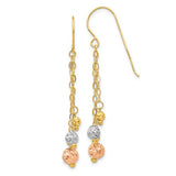 14k-tri-color-w-diamond-cut-beads-dangle-earrings-SolomonJeweler-Wichita-KS-CustomJewelry