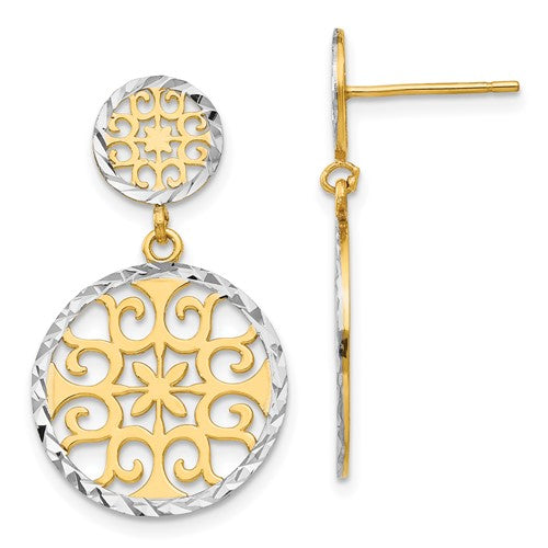 14k-rhodium-d-c-circles-dangle-post-earrings-SolomonJeweler-Wichita-KS-CustomJewelry