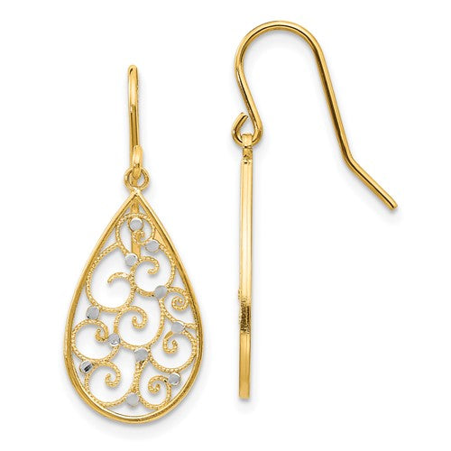 14k-rhodium-polished-teardrop-earrings-SolomonJeweler-Wichita-KS-CustomJewelry