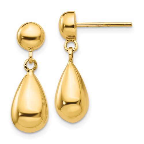 14k-teardrop-hollow-post-dangle-earrings-SolomonJeweler-Wichita-KS-CustomJewelry