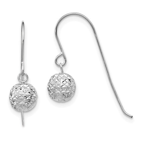14k-white-gold-6mm-diamond-cut-ball-dangle-earrings-SolomonJeweler-Wichita-KS-CustomJewelry