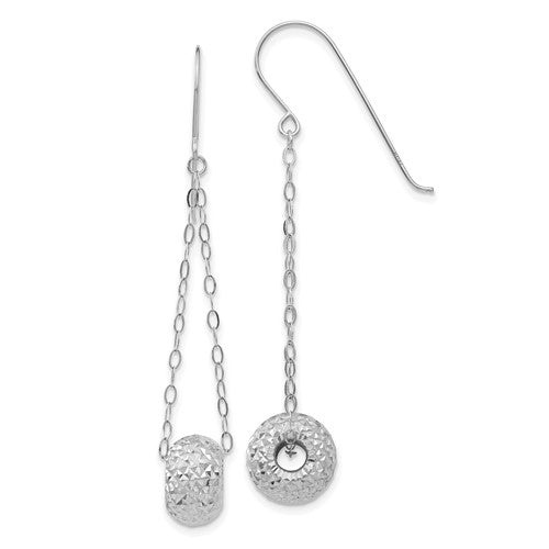 14k-white-gold-chain-w-diamond-cut-puff-donut-bead-earrings-SolomonJeweler-Wichita-KS-CustomJewelry