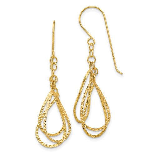 14k-diamond-cut-tear-drop-shepherd-hook-earrings-SolomonJeweler-Wichita-KS-CustomJewelry