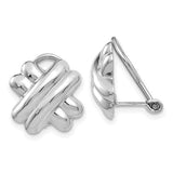 14k-white-gold-polished-non-pierced-x-omega-back-earrings-SolomonJeweler-Wichita-KS-CustomJewelry