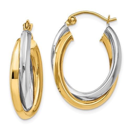 14k-two-tone-polished-double-oval-hoop-earrings-SolomonJeweler-Wichita-KS-CustomJewelry