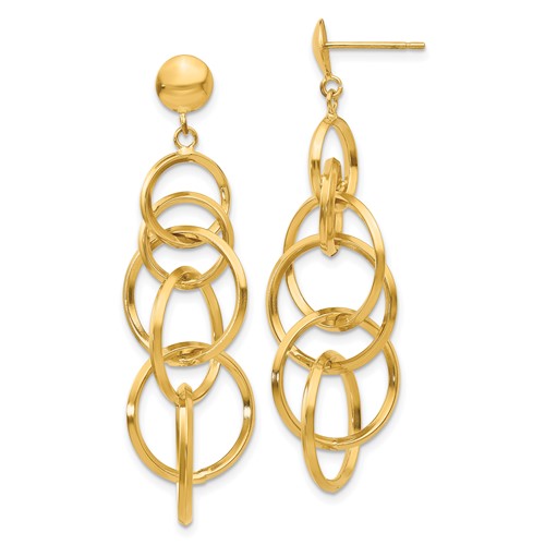 14k-circle-drop-post-earrings-SolomonJeweler-Wichita-KS-CustomJewelry