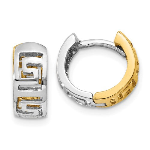 14k-two-tone-greek-key-hinged-hoop-earrings-SolomonJeweler-Wichita-KS-CustomJewelry