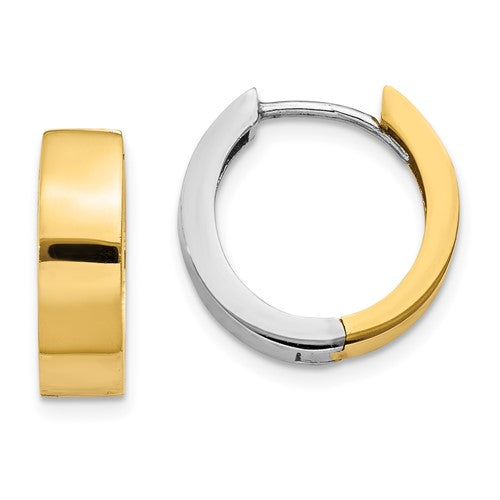 14k-two-tone-round-hinged-hoop-earrings-SolomonJeweler-Wichita-KS-CustomJewelry