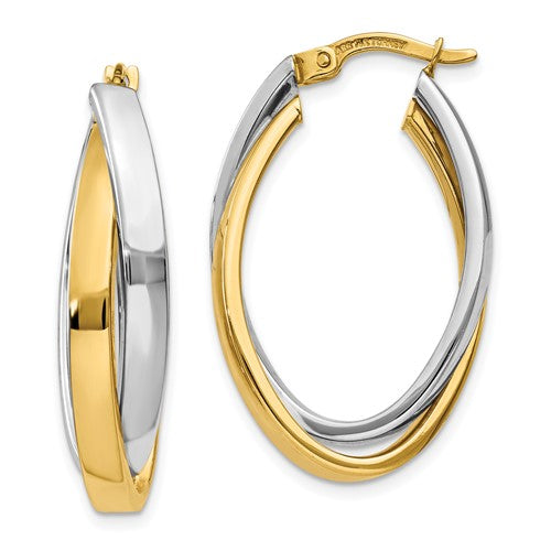 14k-two-tone-oval-hoop-earrings-SolomonJeweler-Wichita-KS-CustomJewelry