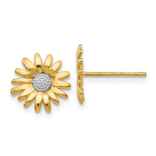 14k-rhodium-mini-daisy-post-earrings-SolomonJeweler-Wichita-KS-CustomJewelry