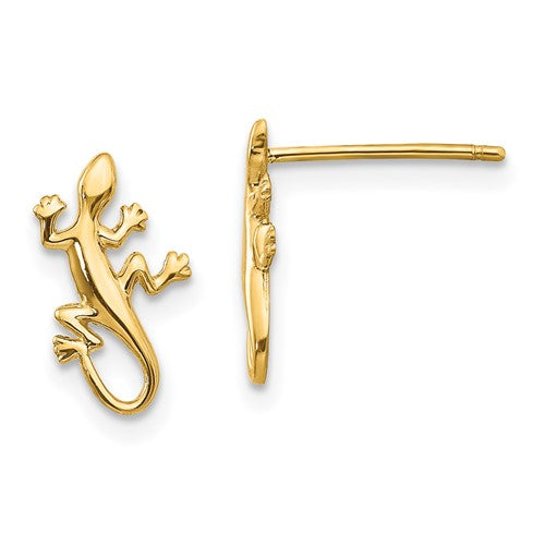 14k-polished-gecko-post-earrings-SolomonJeweler-Wichita-KS-CustomJewelry