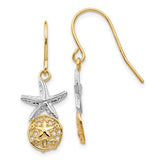 14k-rhodium-starfish-w-sand-dollar-shepherd-hook-earrings-SolomonJeweler-Wichita-KS-CustomJewelry