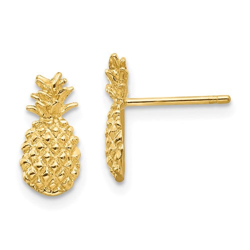 14k-polished-and-textured-pineapple-post-earrings-SolomonJeweler-Wichita-KS-CustomJewelry