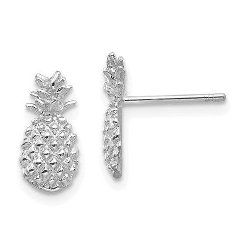 14k-white-gold-polished-and-textured-pineapple-post-earrings-SolomonJeweler-Wichita-KS-CustomJewelry