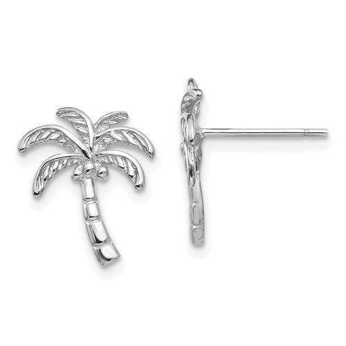 14k-white-gold-palm-tree-post-earrings-SolomonJeweler-Wichita-KS-CustomJewelry