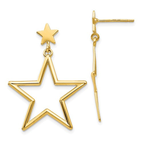 14k-star-dangle-post-earrings-SolomonJeweler-Wichita-KS-CustomJewelry