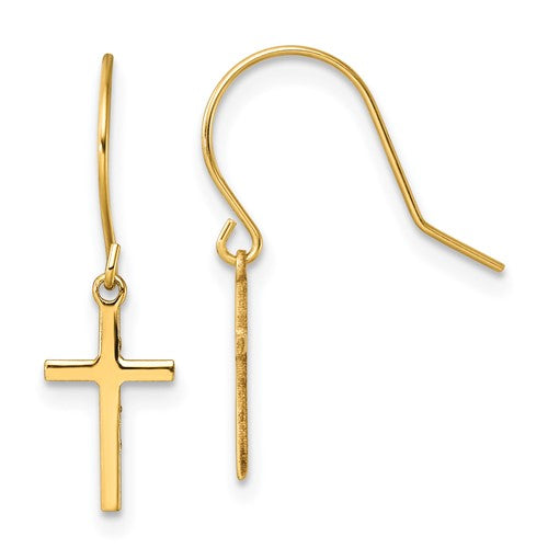 14k-dangle-cross-shepherd-hook-earrings-SolomonJeweler-Wichita-KS-CustomJewelry