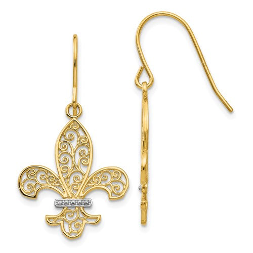 14k-rhodium-fleur-de-lis-shepherd-hook-earrings-SolomonJeweler-Wichita-KS-CustomJewelry