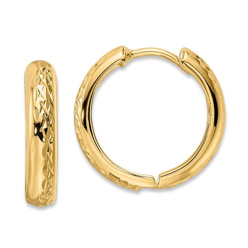 14k-polished-textured-3x15mm-hinged-hoop-earrings-SolomonJeweler-Wichita-KS-CustomJewelry